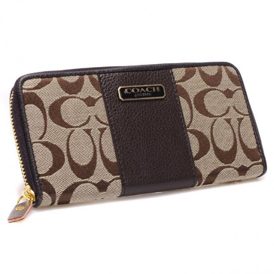 Coach Logo In Signature Large Coffee Wallets CHX | Coach Outlet Canada